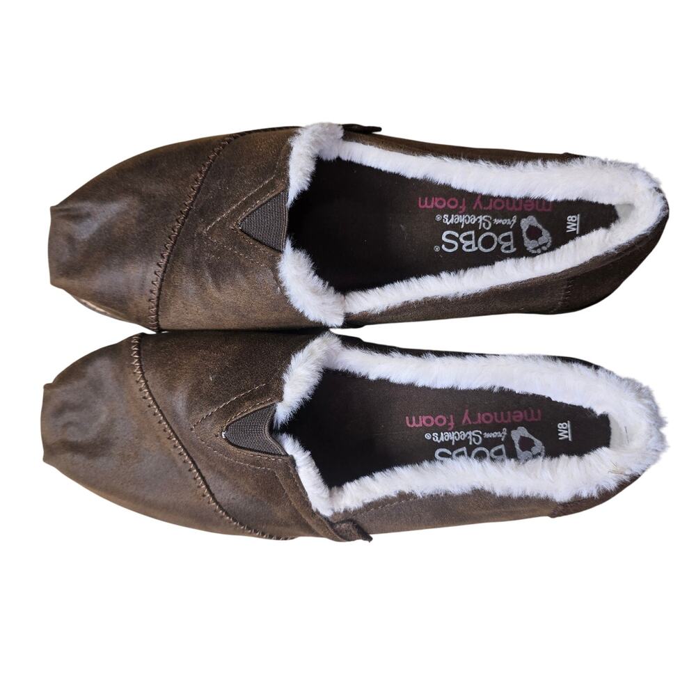 Bobs Memory Foam Suede Fur Lined Slip On Shoes Socks Bundle Size 8 Womens Y2k